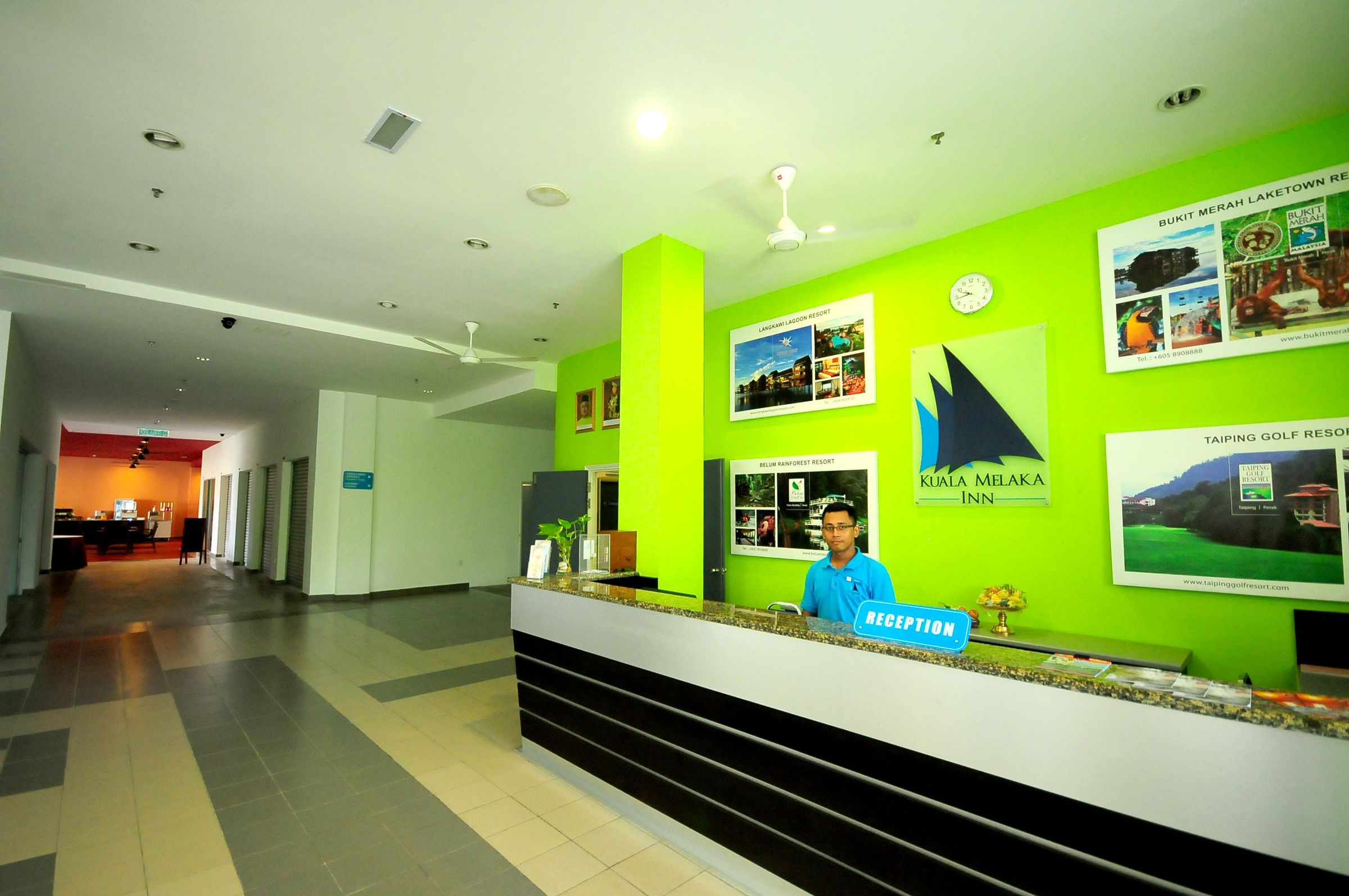 Hotel reception and lobby